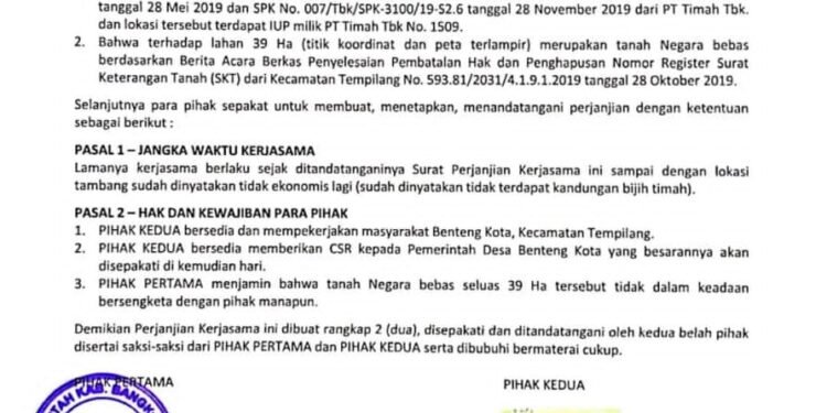 Kades Benteng Kota Wakafkan Tanah Negara 39 Hektar ke PT. Indeco ???